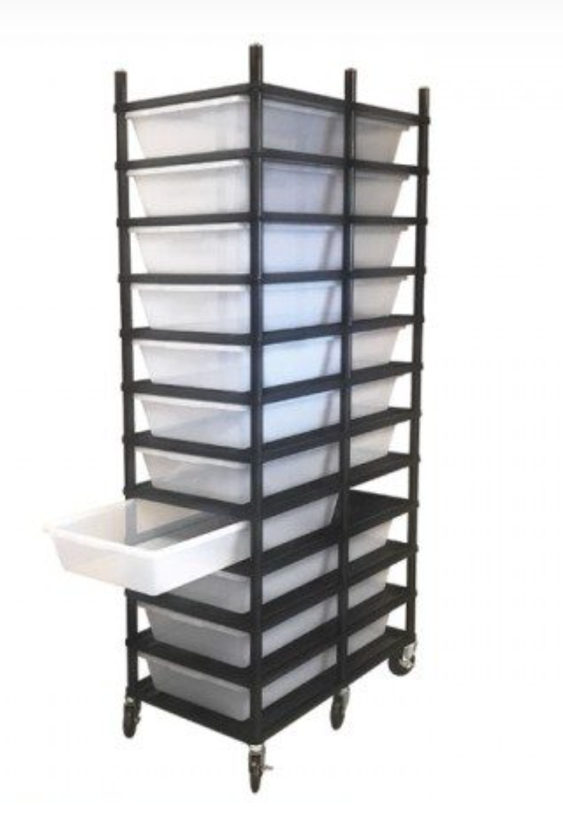V-70 Tub Breeding Rack 11 Levels, 11 Tubs (Ball Pythons, Blue